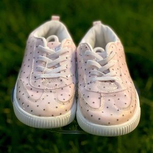 Carter's Pink Polka Dot Girls Toddler Glitter Sneakers Shoes Washable Kids 12